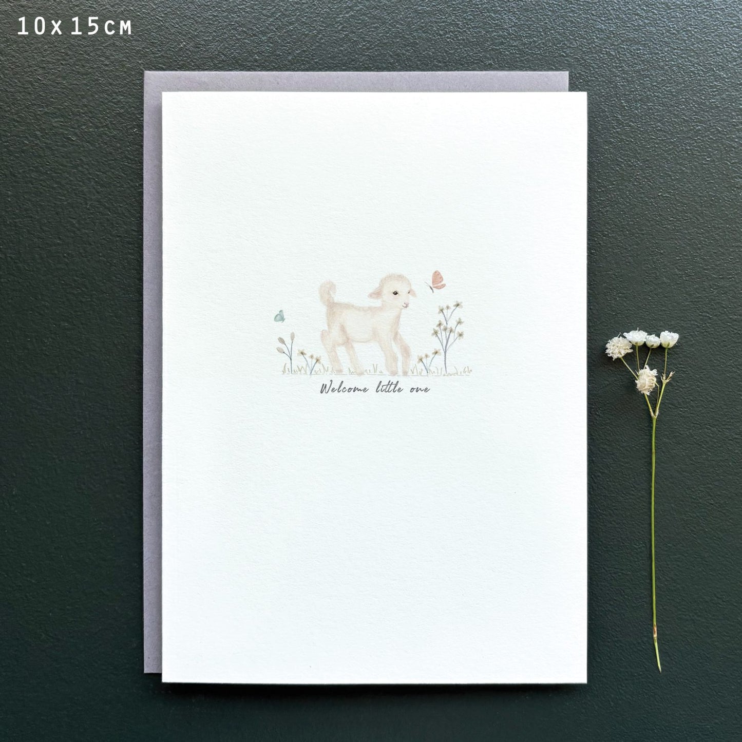 East of India Meadow friend card-Welcome little one