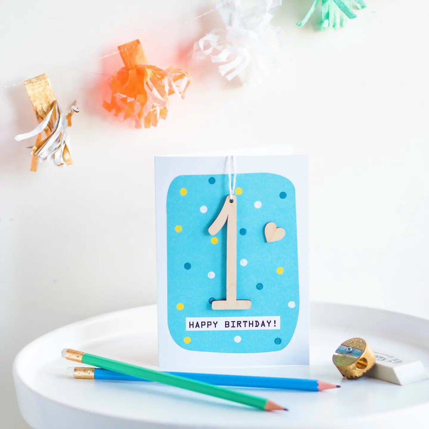 Age 1 Birthday Keepsake Card - First Birthday Pink Or blue
