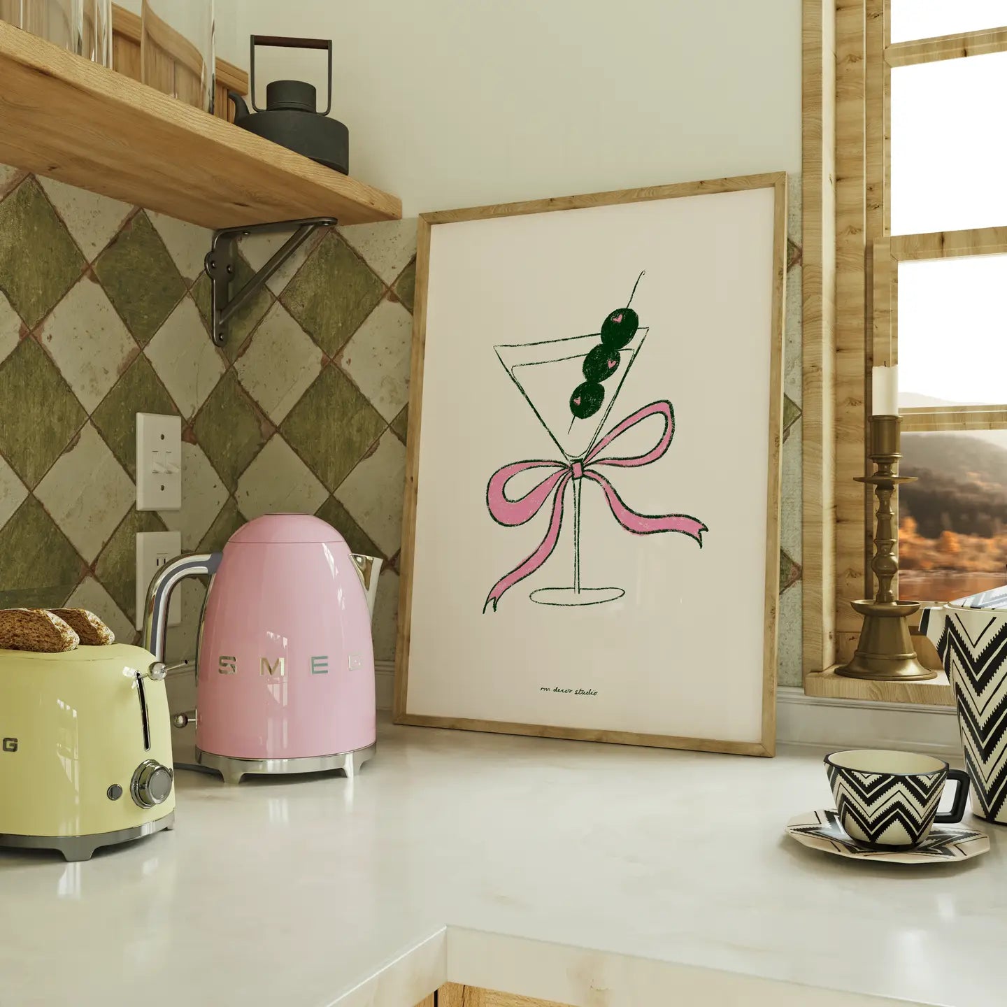 Martini Bow Art Print