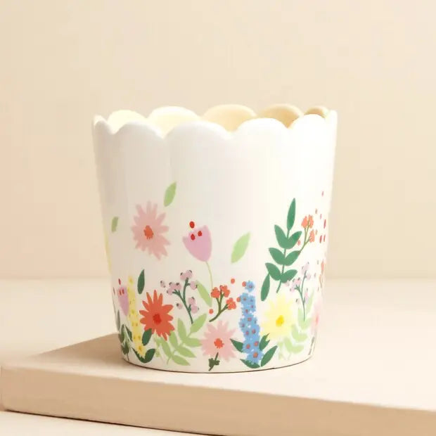 Floral Scalloped Edge Planter