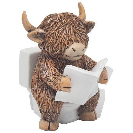 Ornament Highland Cow Reading