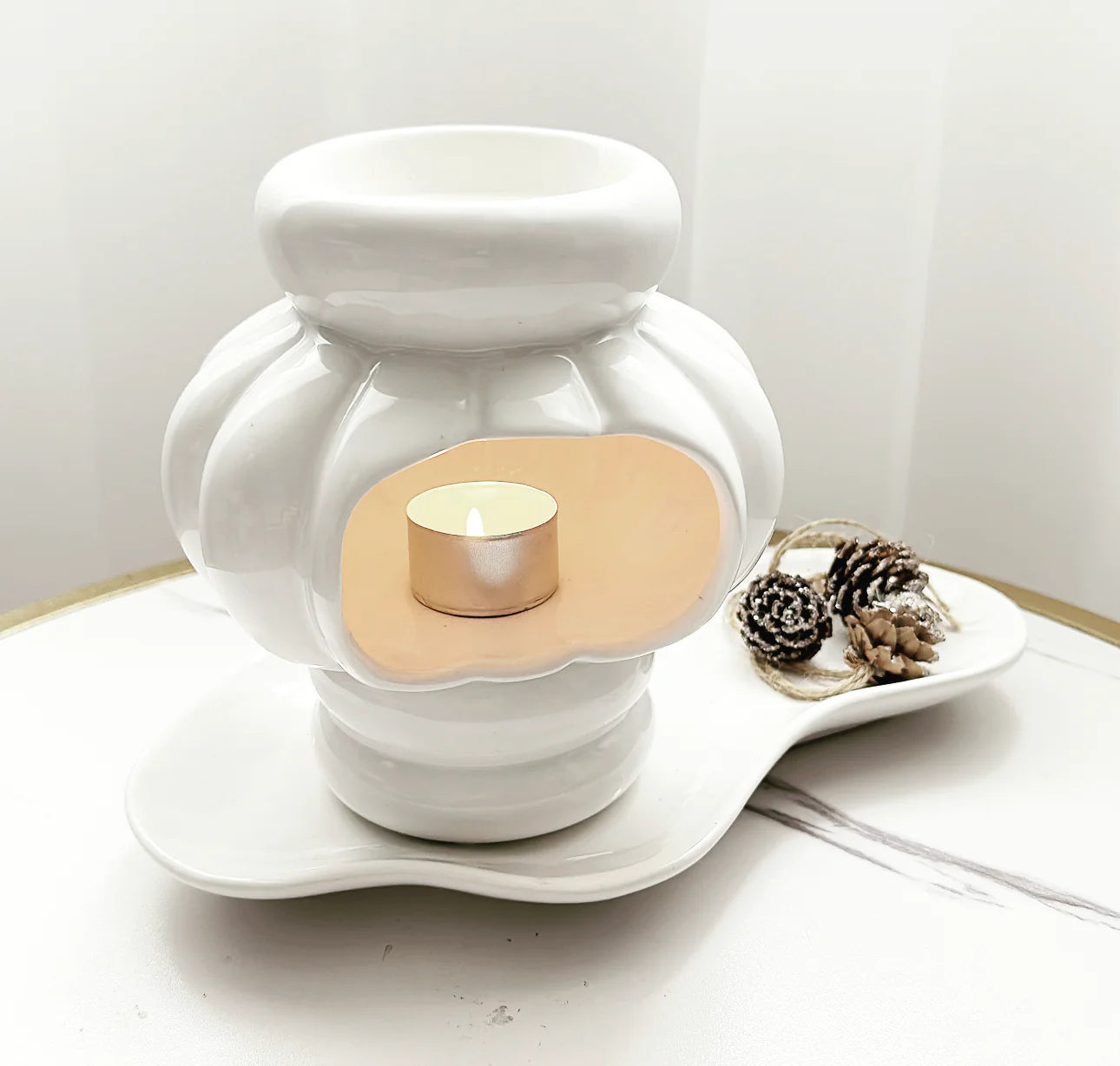 Sierra white glazed ceramic Burner