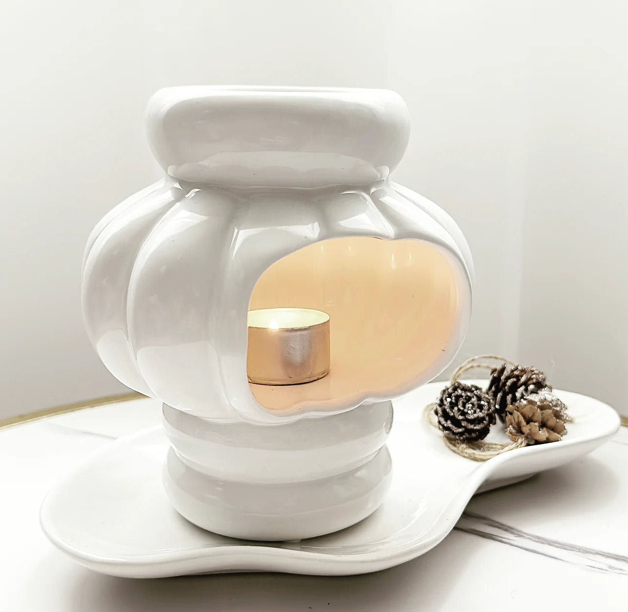 Sierra white glazed ceramic Burner
