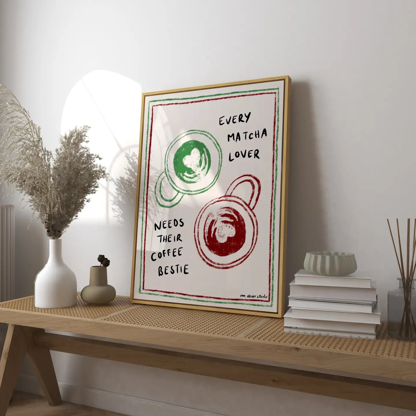 Every Matcha Lover Needs Their Coffee Bestie Art Print