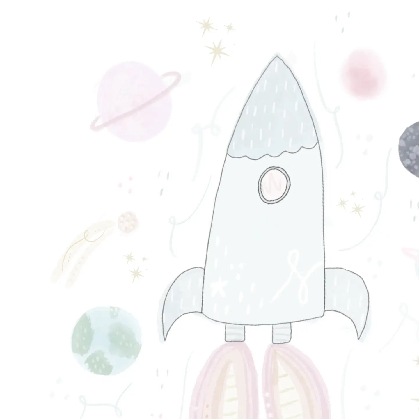 Gold Foil Rocket Inspirational Universe Print