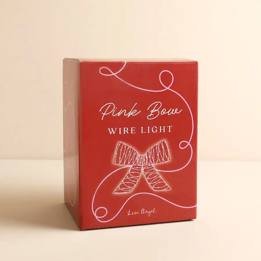 Battery Powered Pink Wire Bow Light