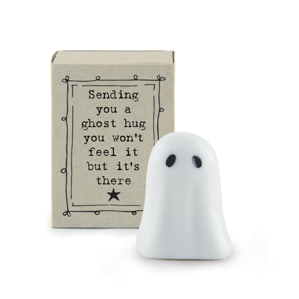 East of India Ghost hug matchbox porcelain ghost