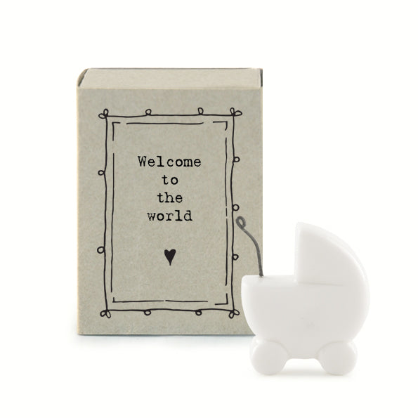 Welcome to the World New Baby | Ceramic Pram | Matchbox Gift