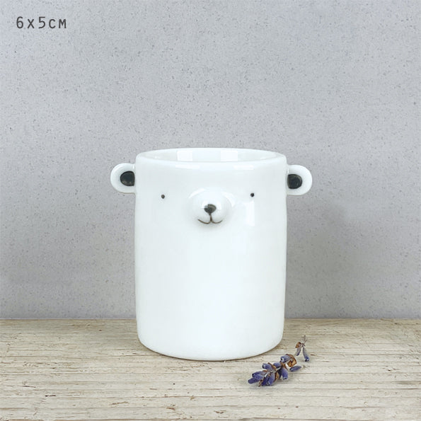East of India Round porcelain Bear Pot