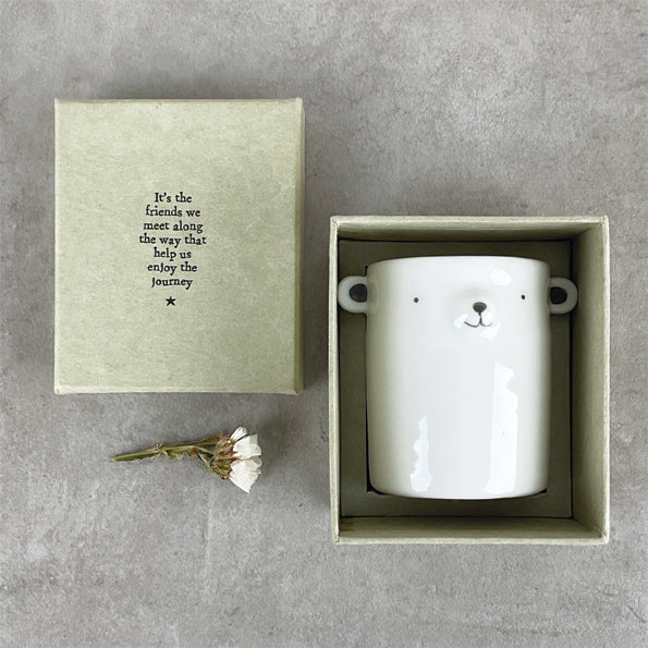 East of India Round porcelain Bear Pot