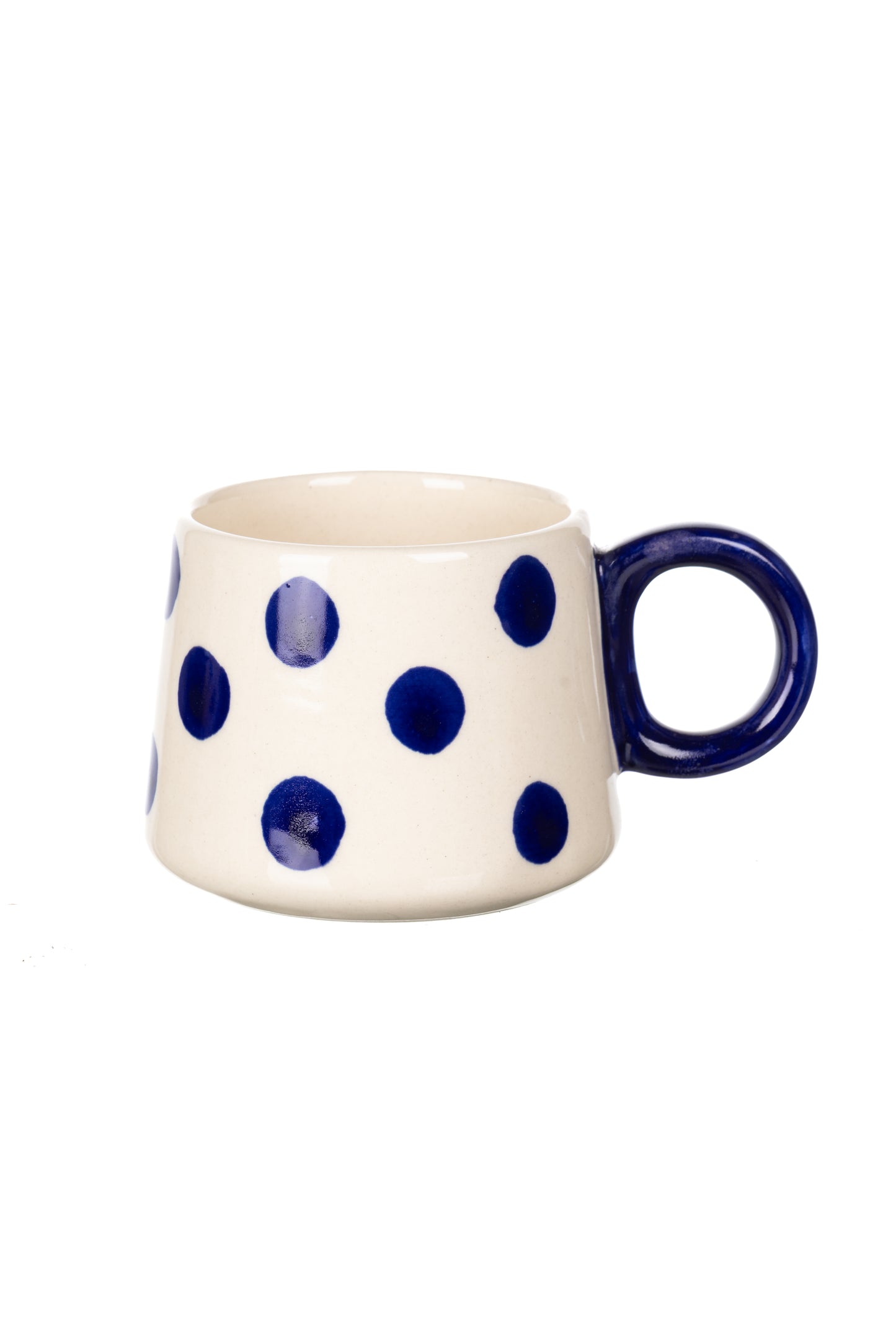 Blue Polka Dot Breton Mug – Cobalt Spot Design By Shoeless Joe