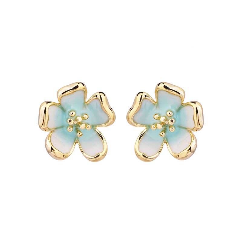 White Leaf - 7 Days Floral Earrings Box Set in Gold