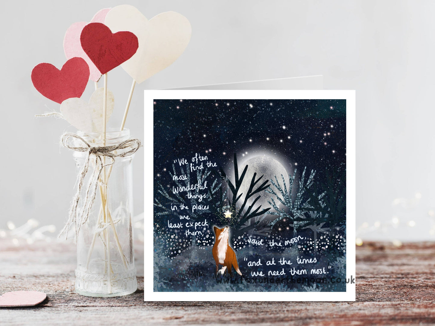 Fox Under The Moon - Greeting Card - Wonderful Things