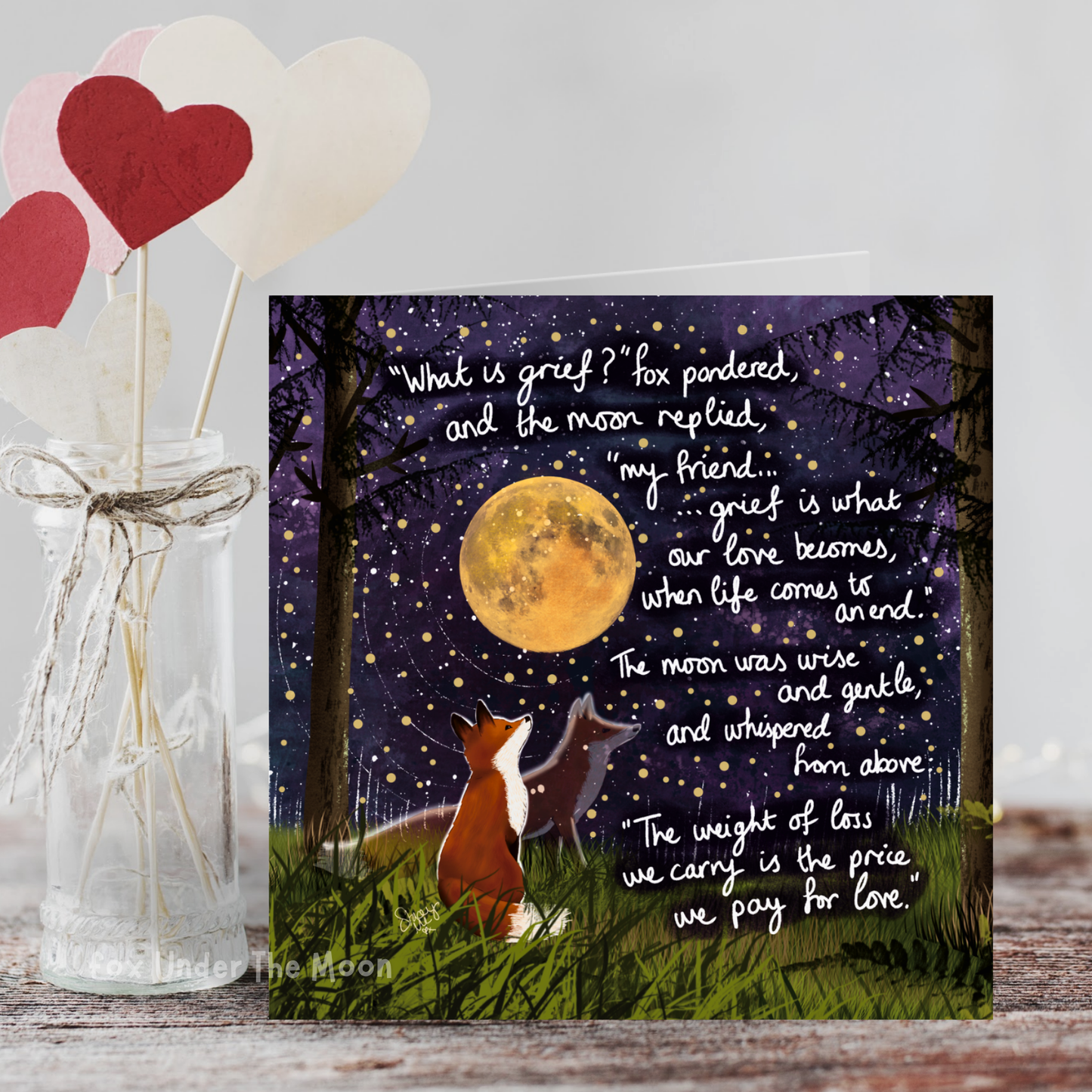 Fox Under The Moon - 'Grief' - Greeting Card From Fox Under The Moon