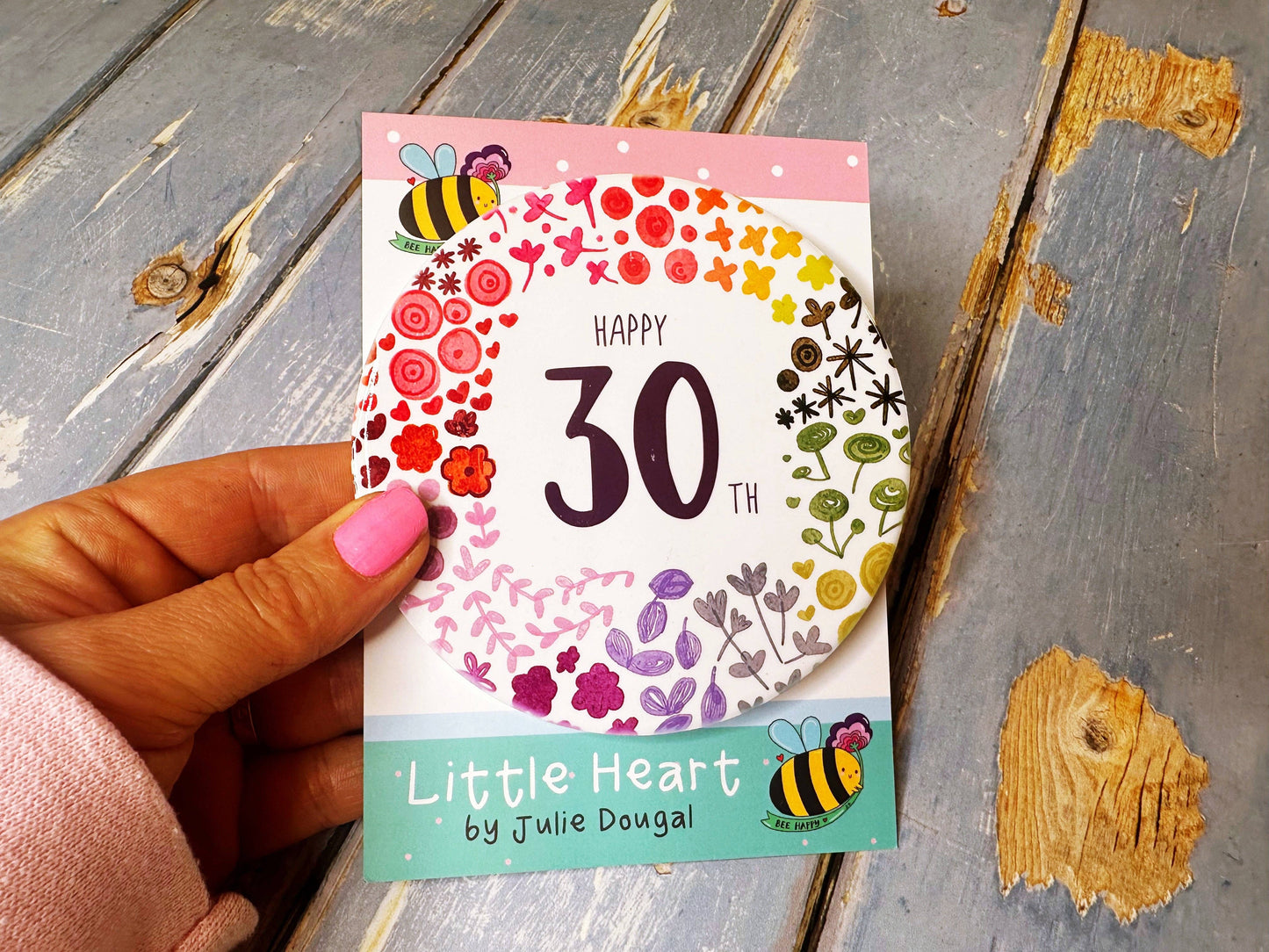 Little Heart - 30 Round Floral Ceramic Coaster