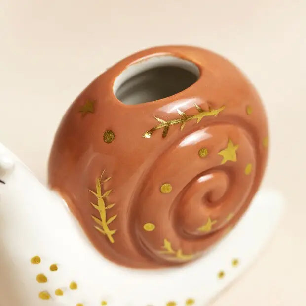 Tiny Snail Ceramic Bud Vase