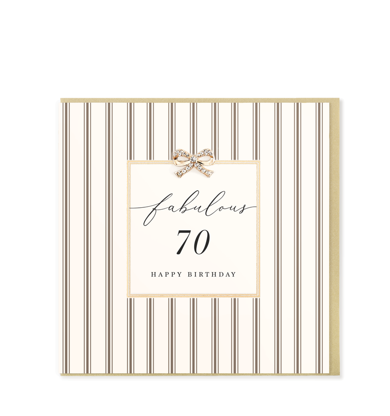 Hearts Designs - Fabulous 70 Happy Birthday, Embellished Greetings Card