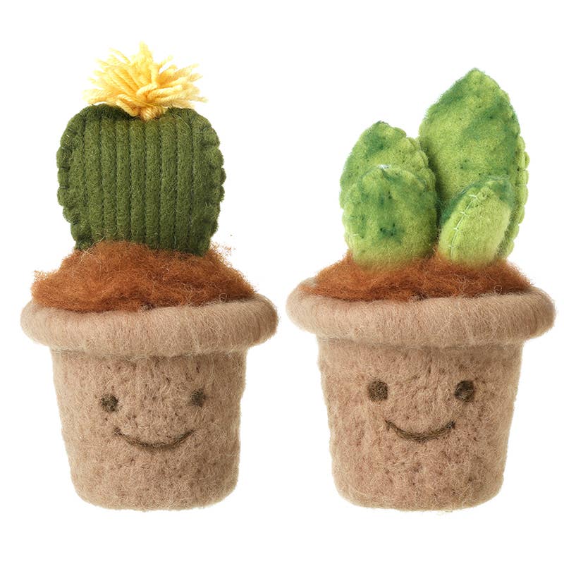 Heaven Sends - SMILEY FELT CACTUS IN POT DECORATION MIX