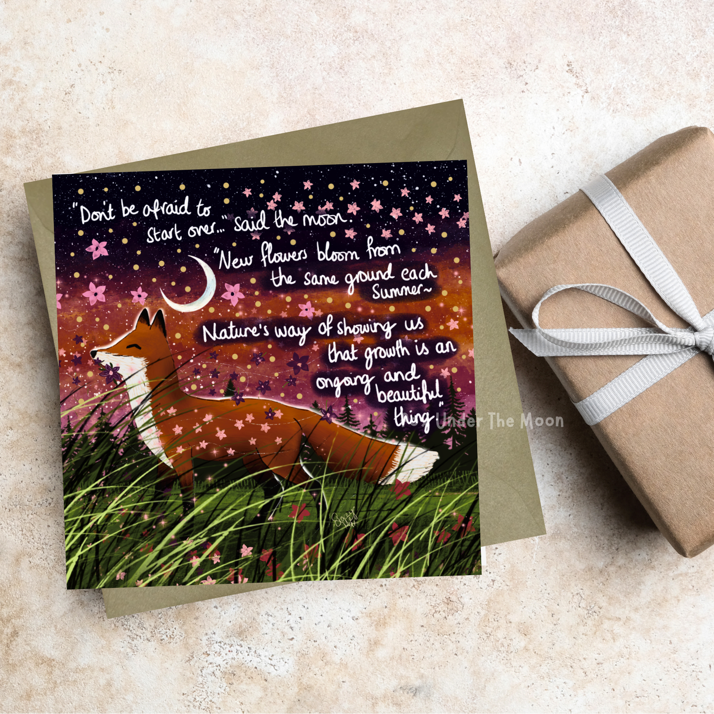 Fox Under The Moon - 'Bloom' - Greeting Card From Fox Under The Moon