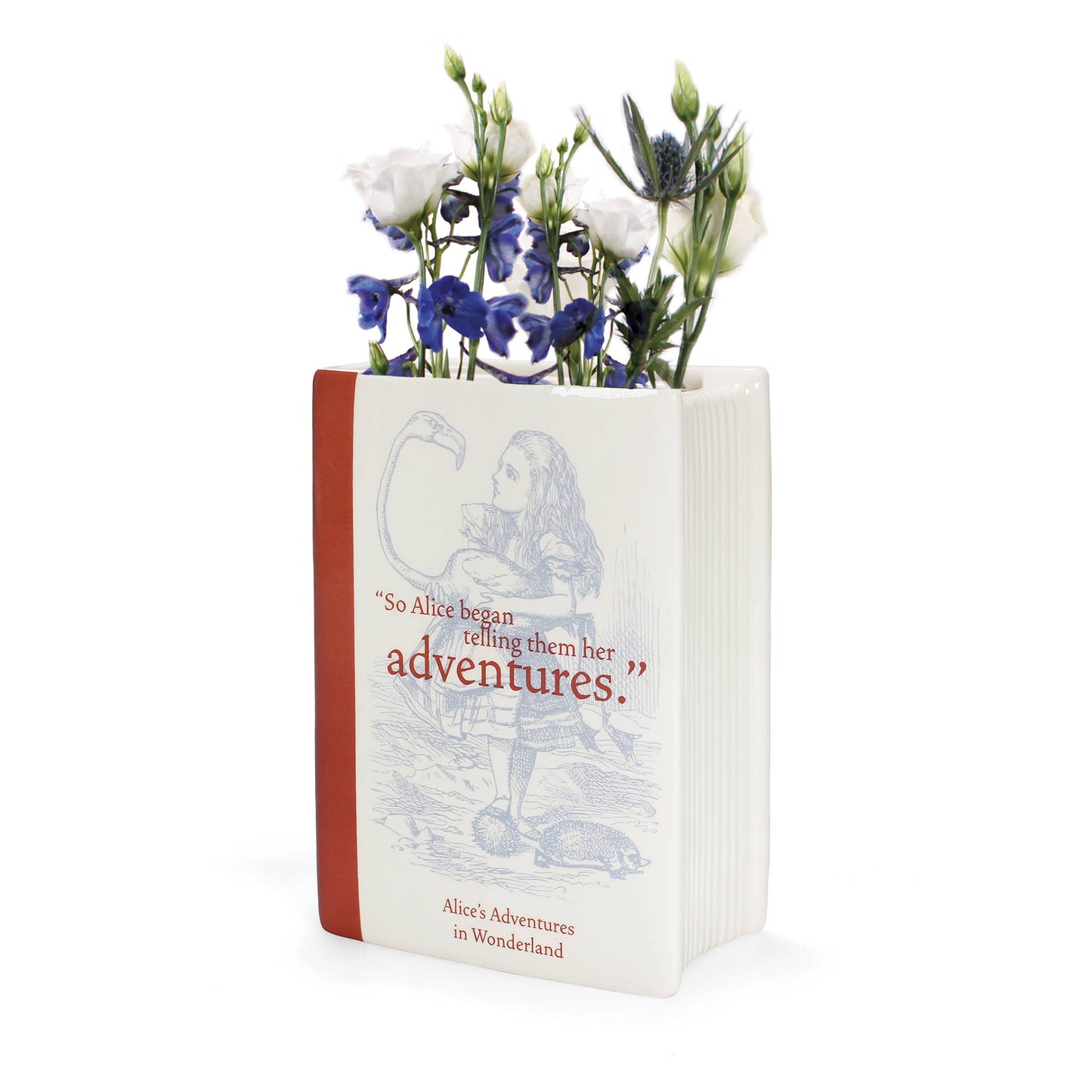 Half Moon Bay - Ceramic Book Vase Alice in Wonderland Literary Quote