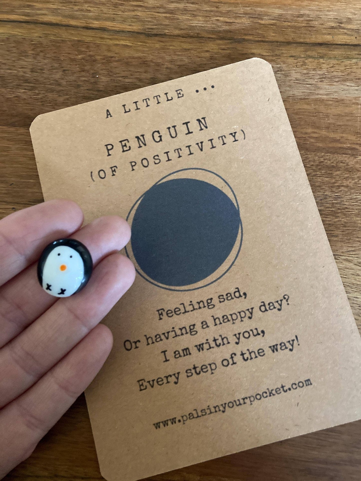 Pals in your Pocket - Hand-Painted Penguin Pebble For Stress Relief & Adhd