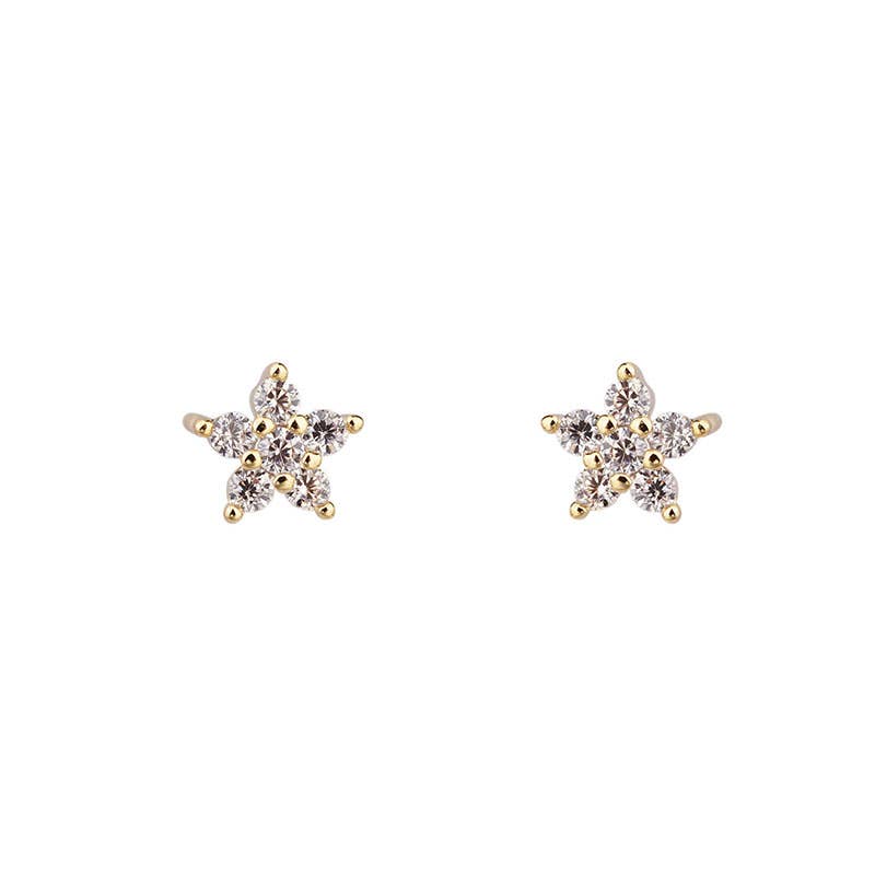 White Leaf - 7 Days Floral Earrings Box Set in Gold