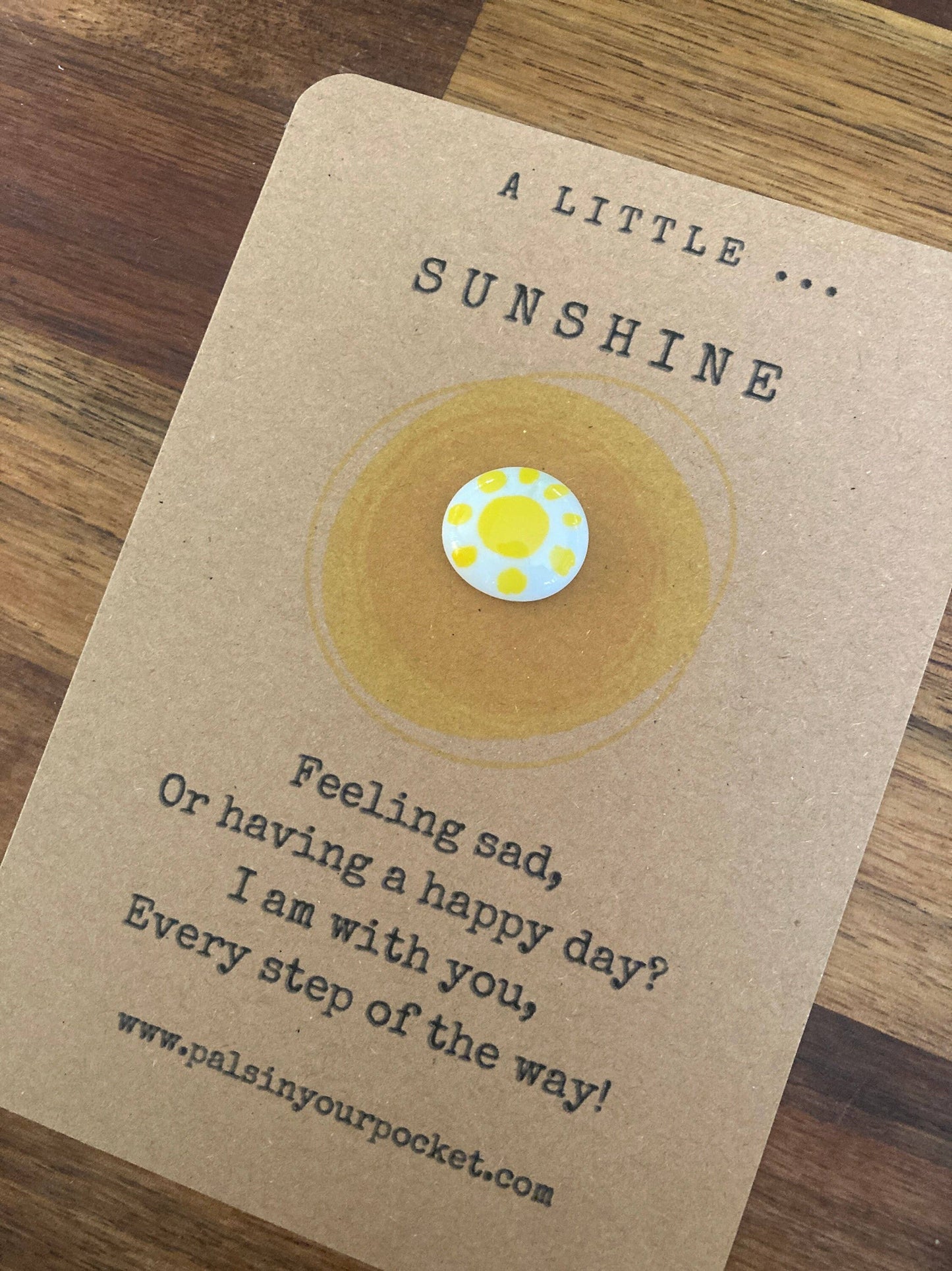 Pals in your Pocket - Sunshine Pebble Sun Charm Positivity Rock Gift