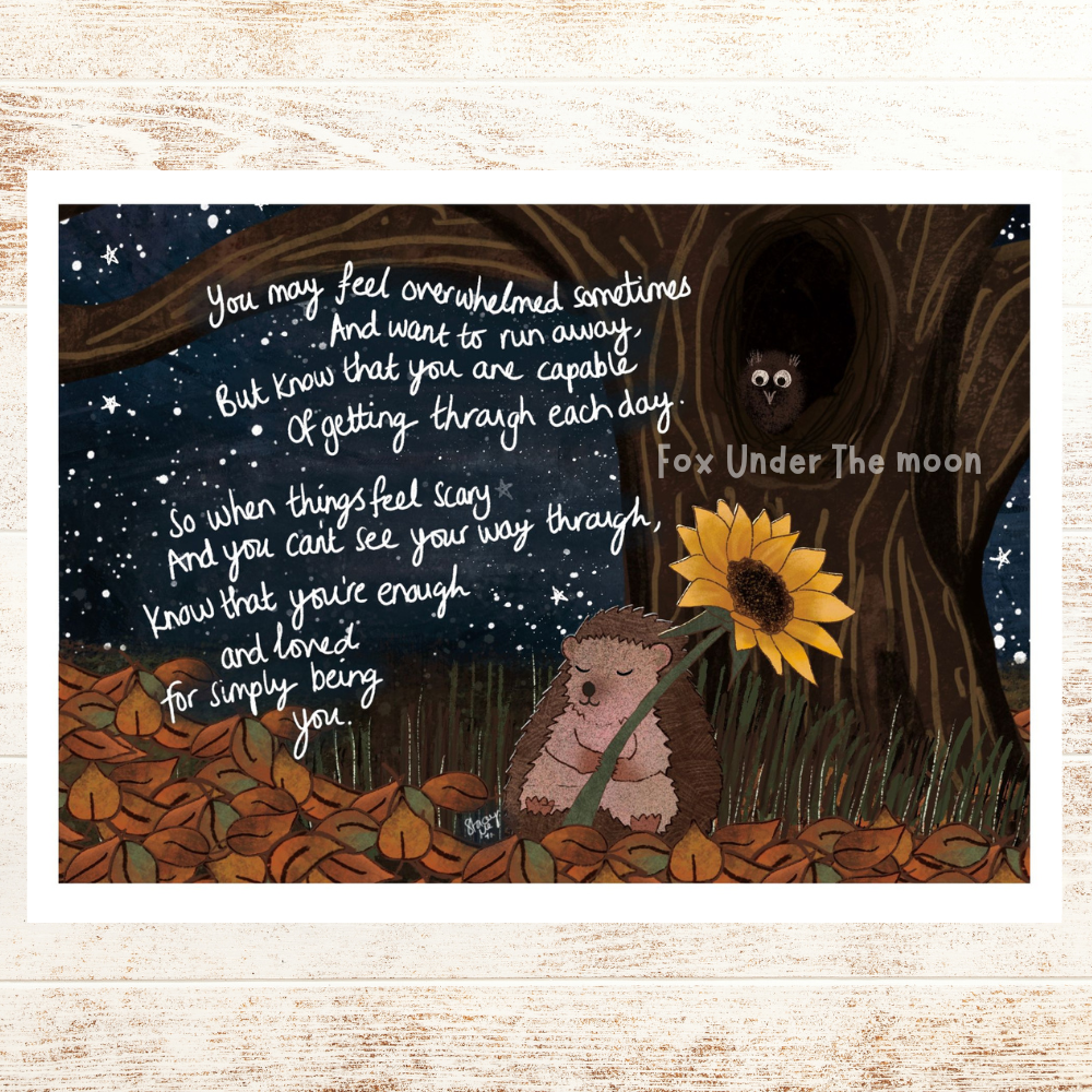 Fox Under The Moon - A4 Art Print ~ Being You