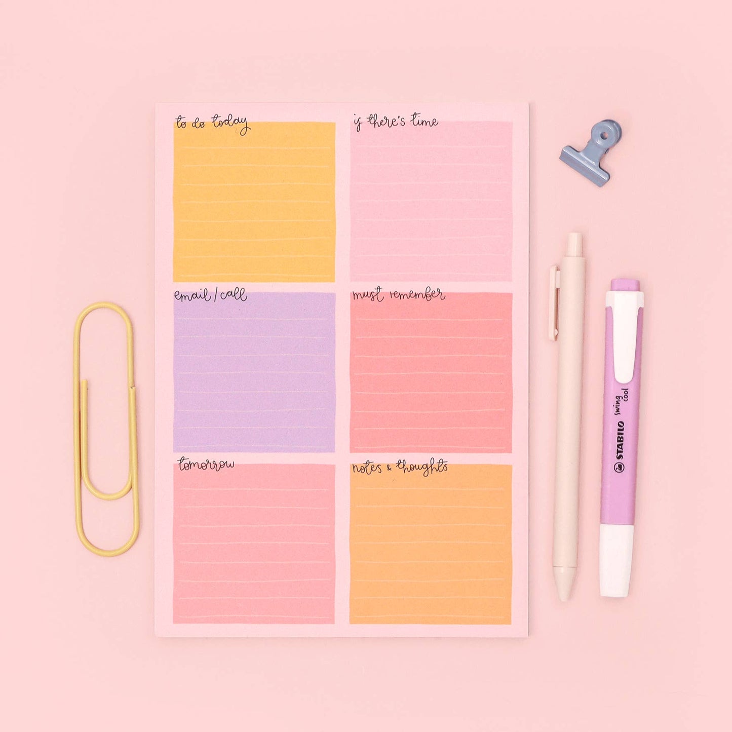 Oh, Laura - A5 notepad - daily planner - pastel