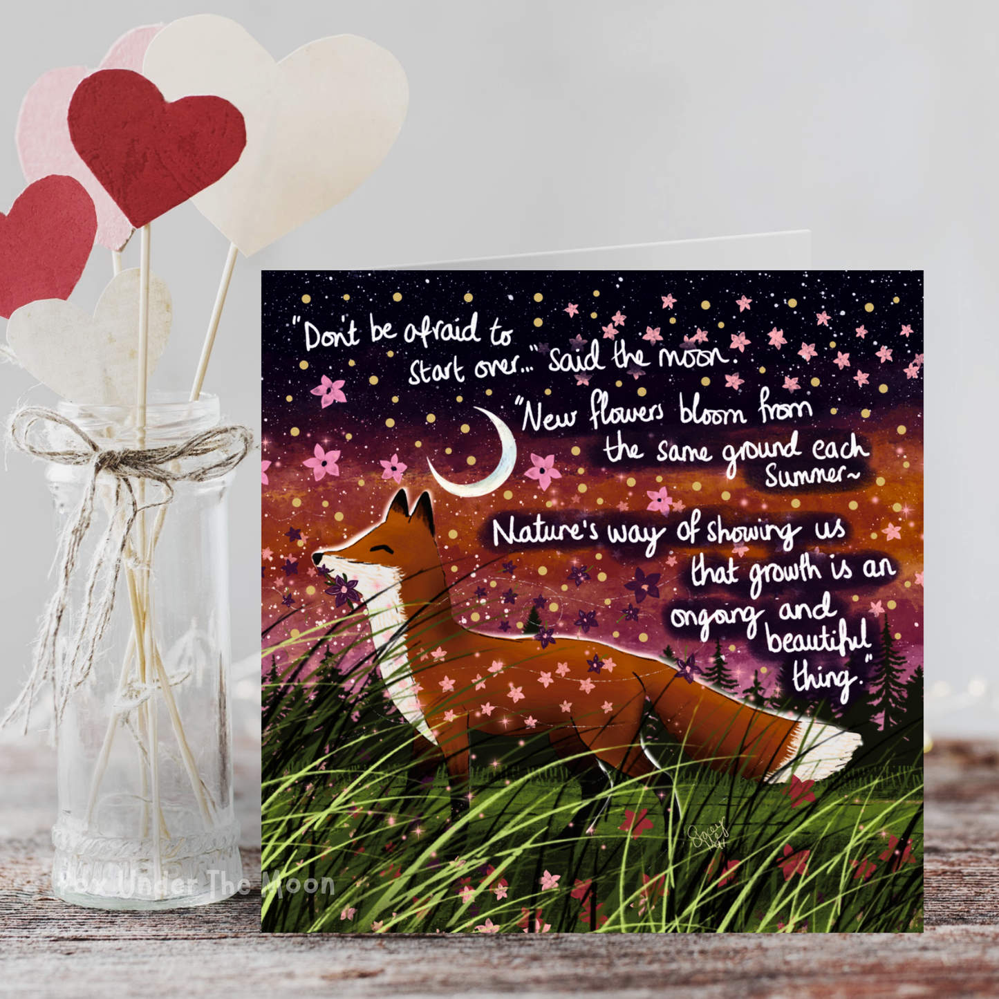 Fox Under The Moon - 'Bloom' - Greeting Card From Fox Under The Moon