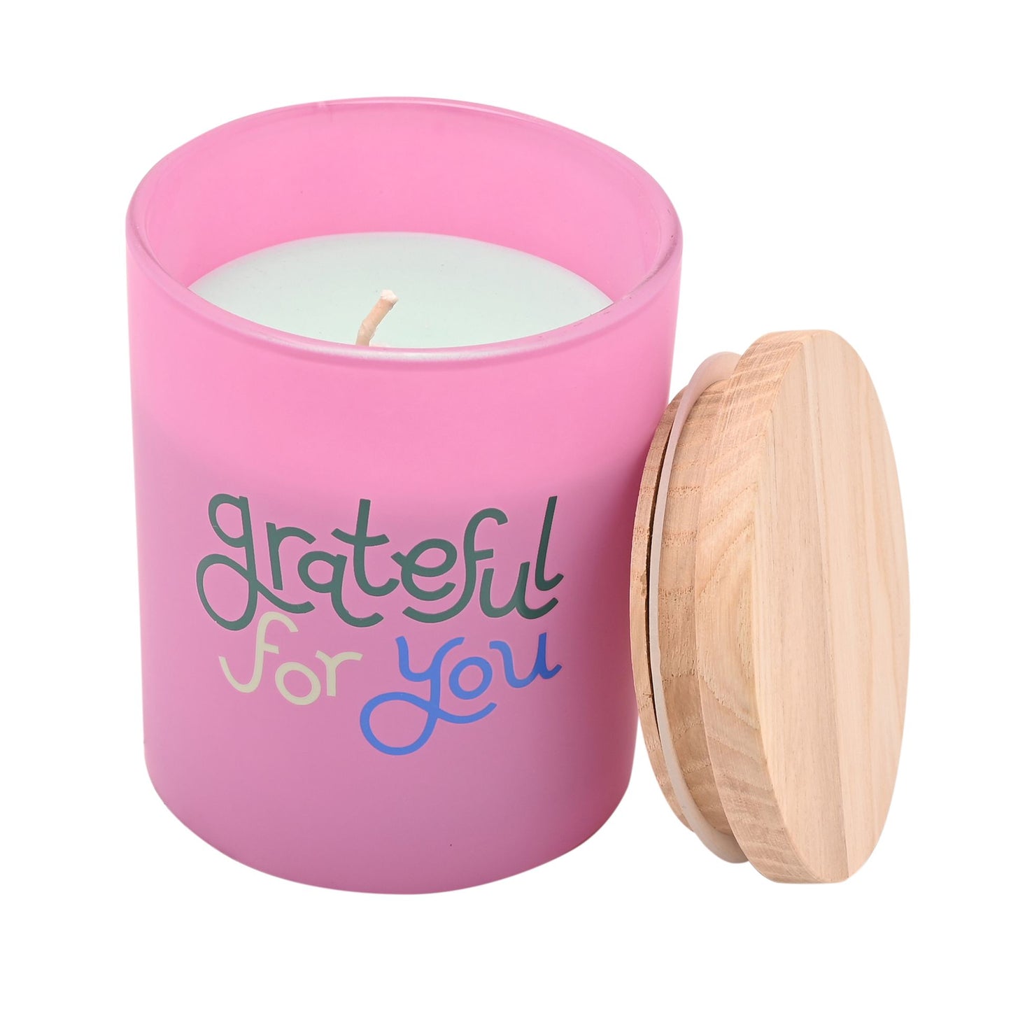 RASPBERRY BLOSSOM FRAGRANCED CANDLE IN A POUCH - "GRATEFUL FOR YOU"