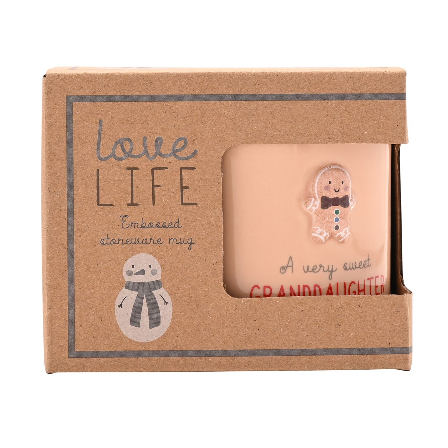 LOVE LIFE CHRISTMAS EMBOSSED MUG - GRANDAUGHTE