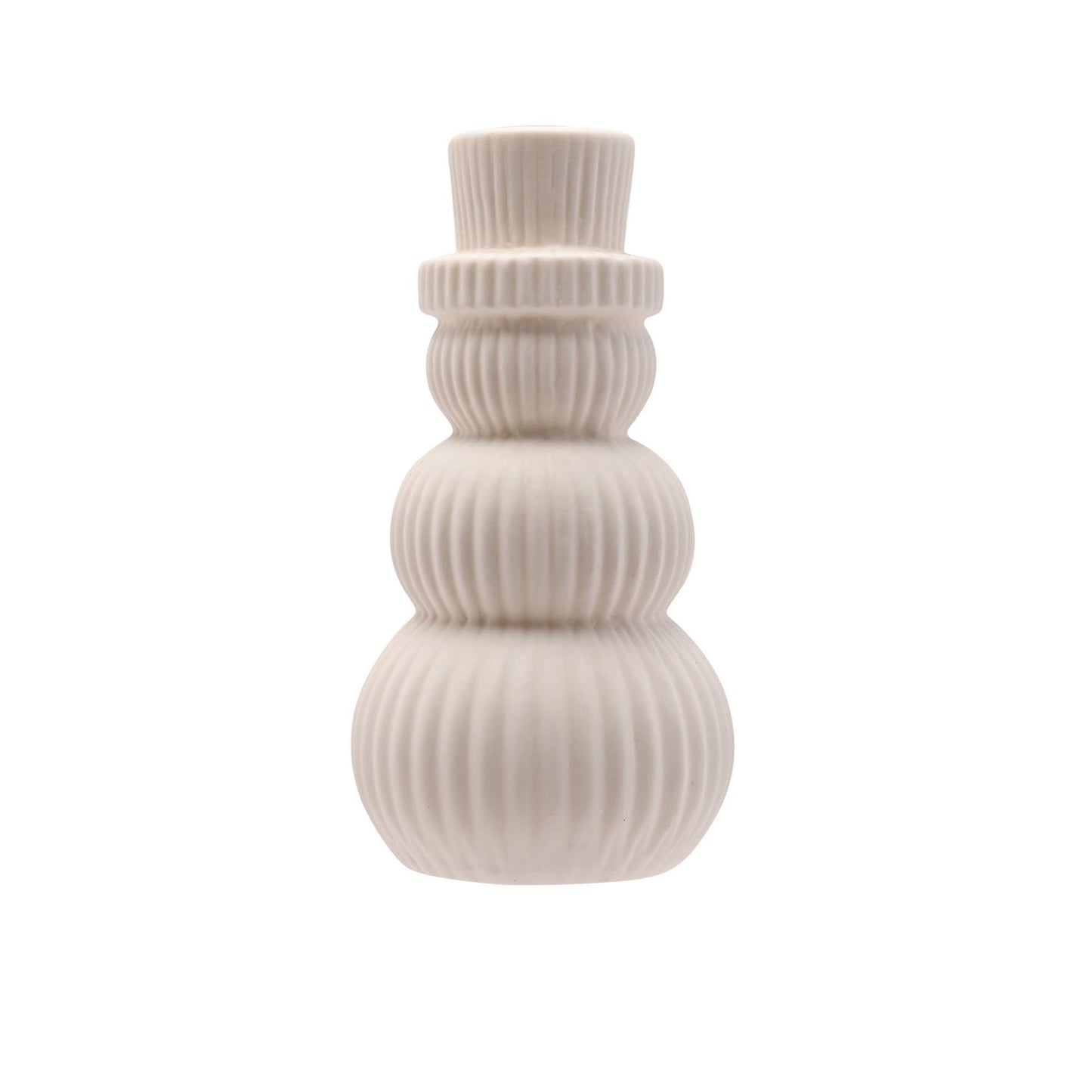 CERAMIC LED LIGHT UP SNOWMAN 14CM