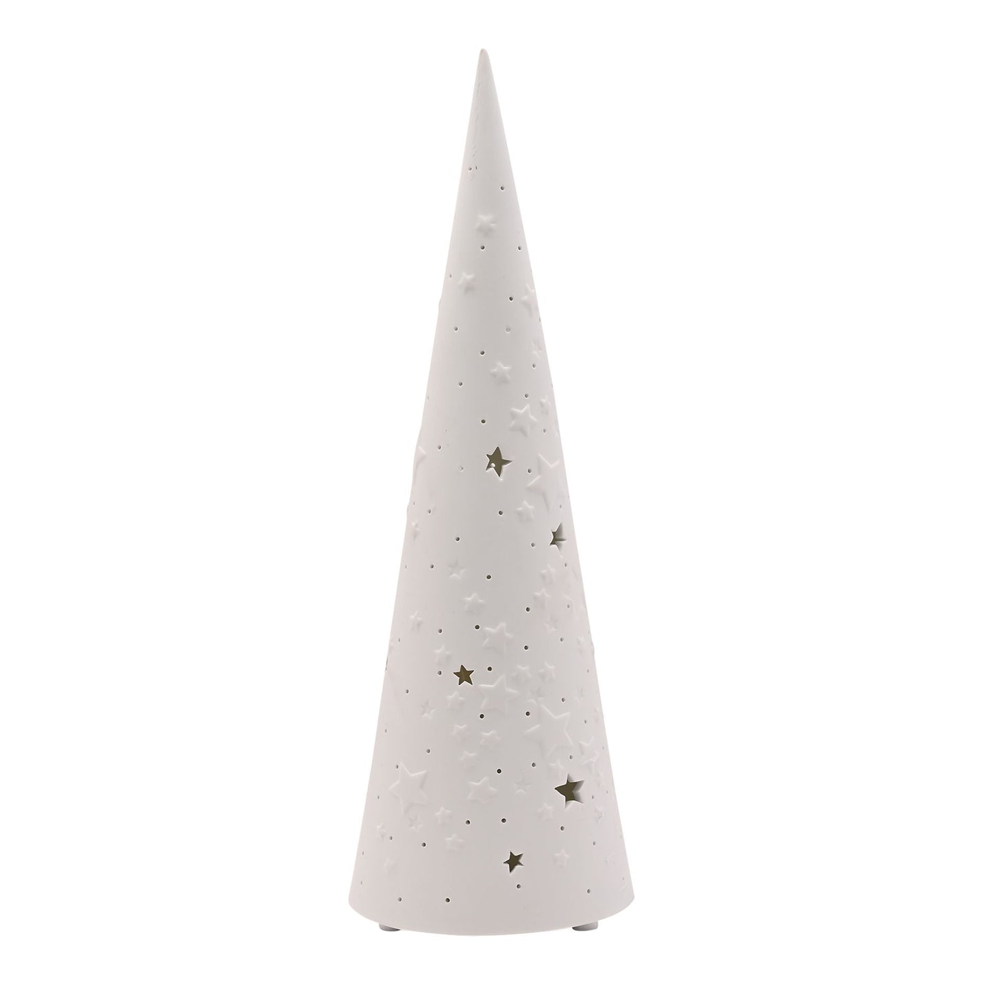 34CM WHITE PORCELAIN CHRISTMAS TREE LAMP