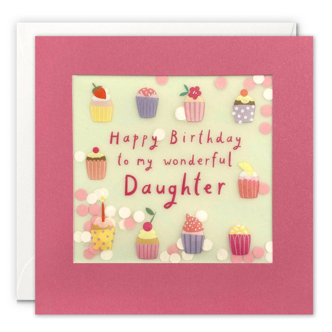 James Ellis - Daughter Cupcakes Confetti Birthday Card - Paper Shakies