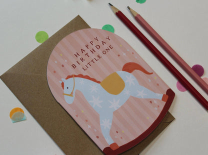 Ellice Owens Designs - Rocking Horse Birthday Card – First Birthday Little One
