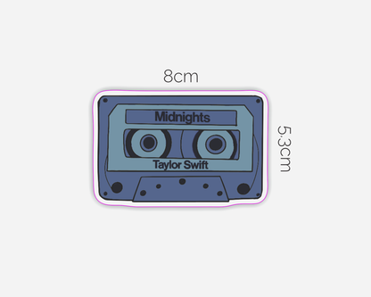 Danni Boden Designs - Midnights Album Inspired Cassette Tape Sticker -Taylor Swift