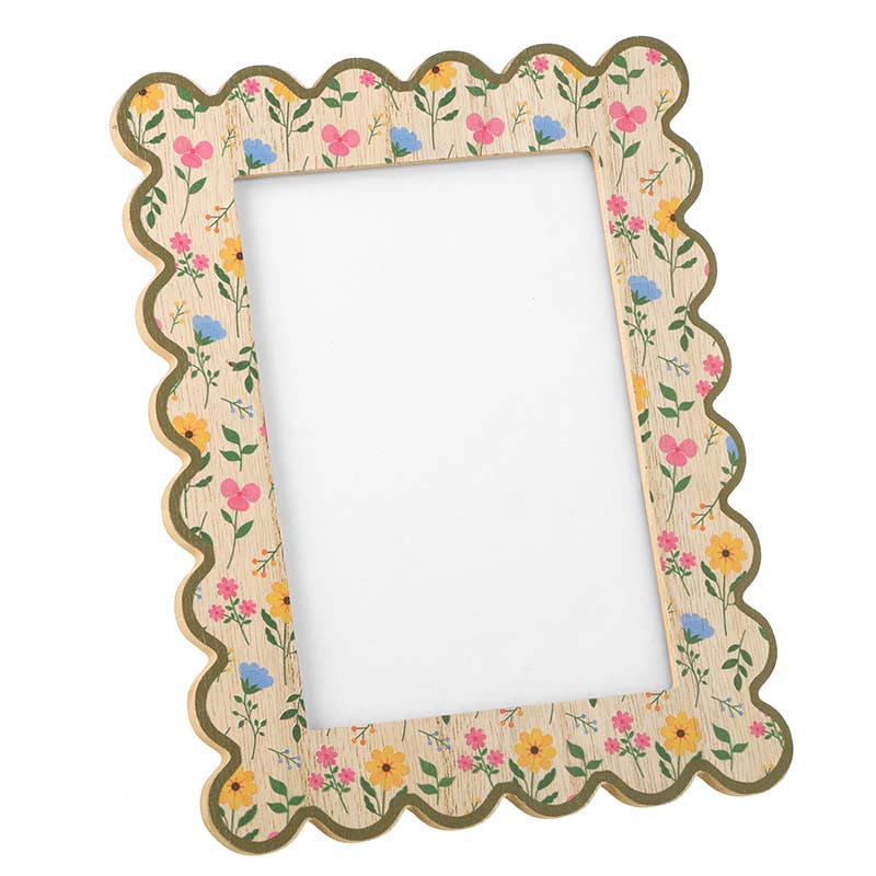 Heaven Sends - FLORAL SCALLOP EDGE 7X5" PHOTO FRAME