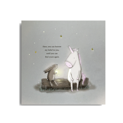 Borrow My Belief card by Toots Design