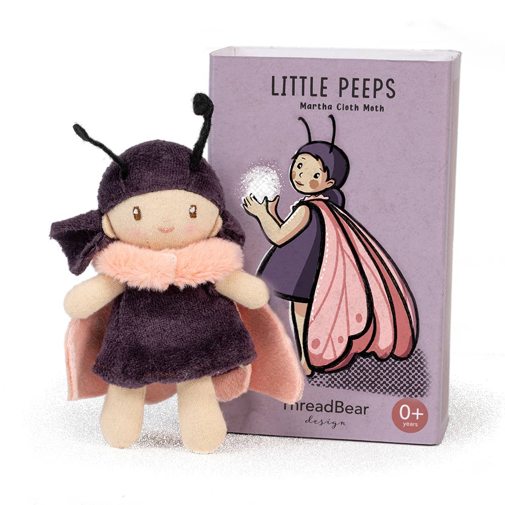 ThreadBear Design UK/EU - ThreadBear Little Peeps Martha Cloth Moth Matchbox doll 12cm