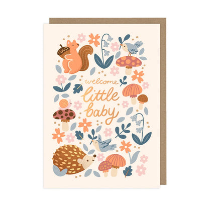 Hopscotch Paper Co. - Unique New Baby Card, " Welcome Little Baby" Cute Baby Card