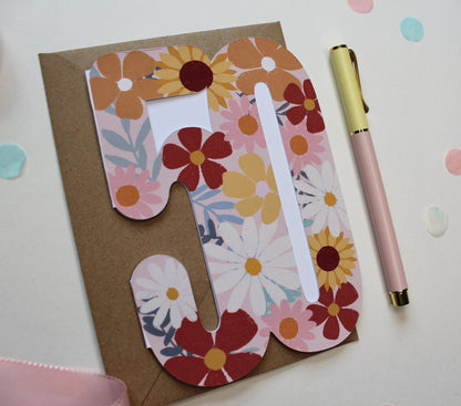 Ellice Owens Designs - Floral 50th Birthday Card for Her