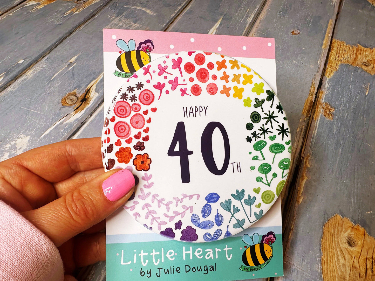 Little Heart - 40 Round Floral Ceramic Coaster