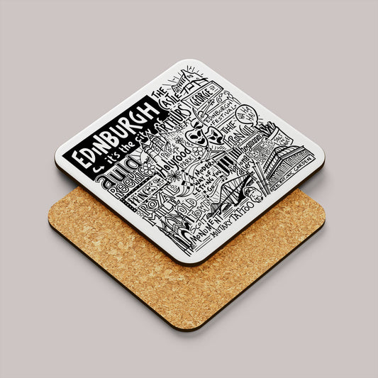 Sketchbook Design - Edinburgh Landmarks Square Coaster
