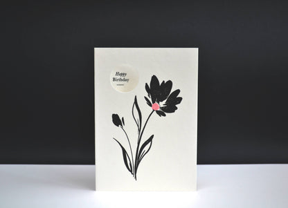 Alex & Olive - Floral Birthday Handcrafted Card - Letterpress Printed