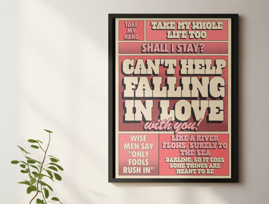 Blue Iris Designs Co - Can’t help falling in love Elvis inspired print