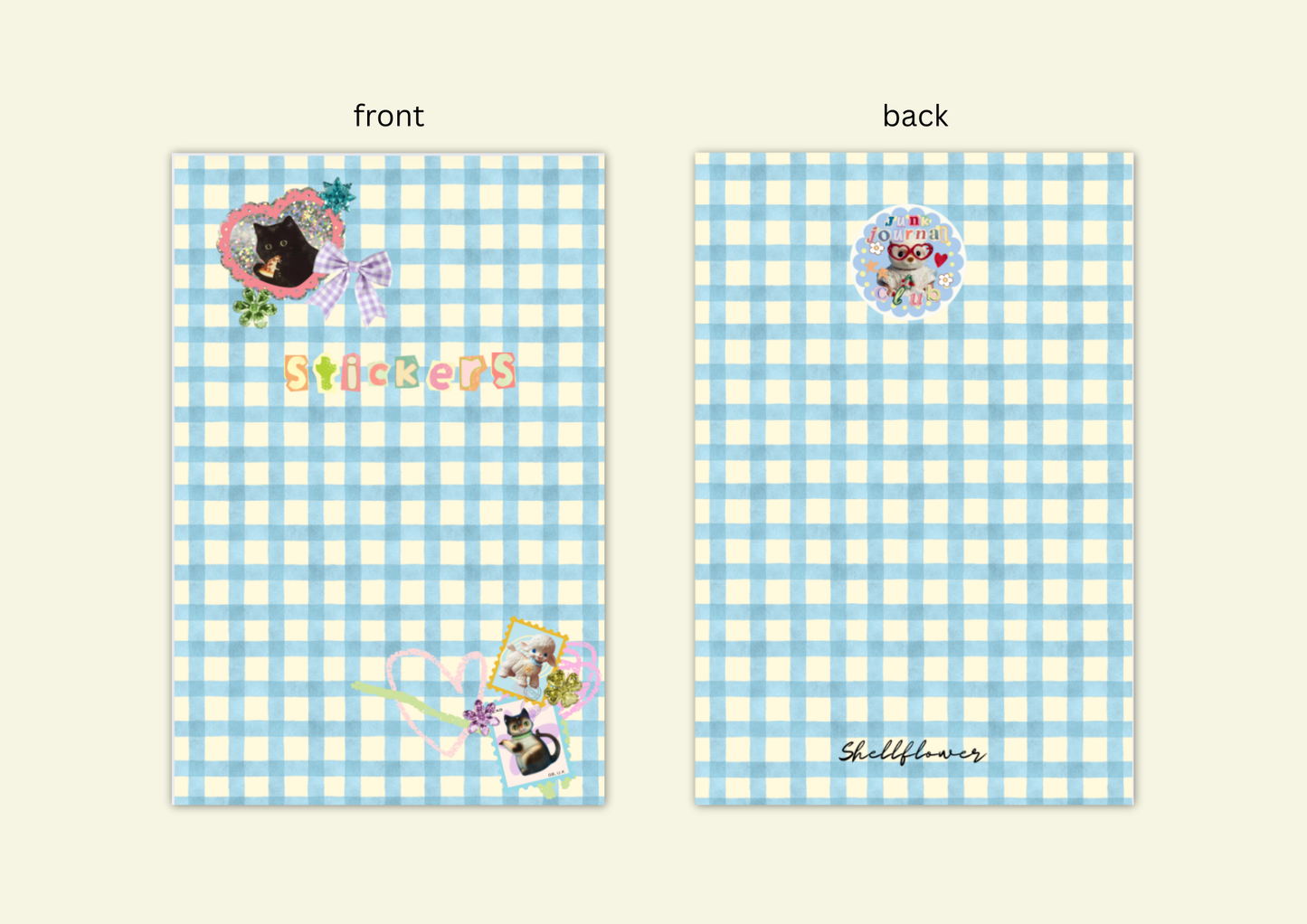 Shellflower - A5 Gingham Sticker Keeper Book