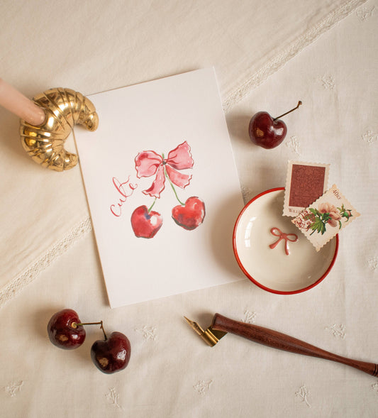 La la lu - Cute Cherry Card