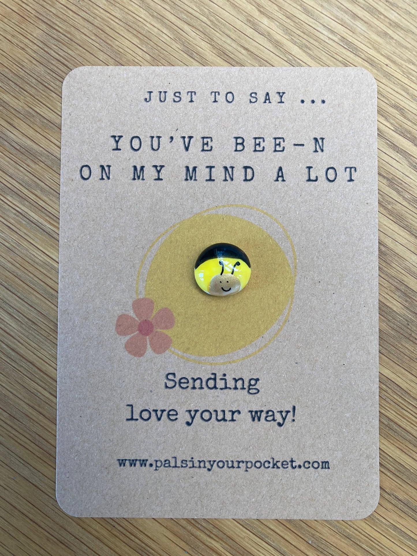 Pals in your Pocket - Thinking Of You Bee Charm Pebble For Friendship