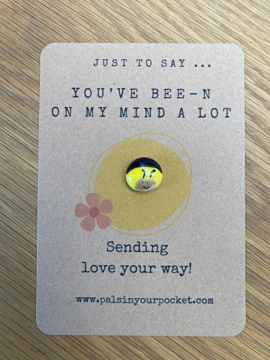 Pals in your Pocket - Thinking Of You Bee Charm Pebble For Friendship